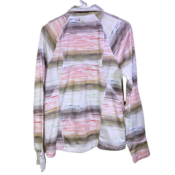 Fila Sport 1/4 Zip Fleece Striped Long Sleeve Sports Warmup Pullover Women's L - Picture 3 of 5